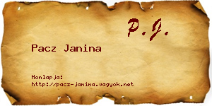Pacz Janina névjegykártya